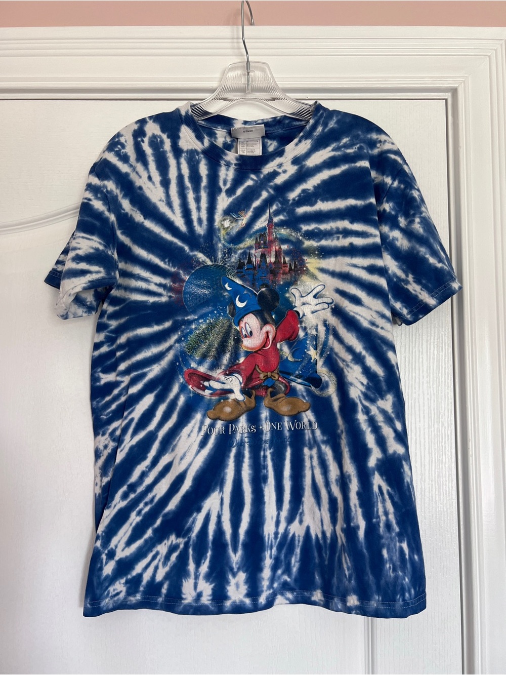 Disney Blue & White Tie-Dye Sorcerer Mickey Tee